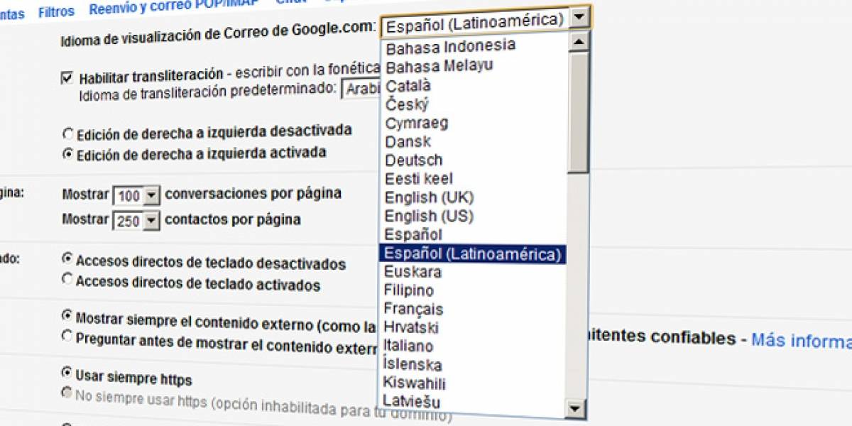 Gmail ahora está en español de Latinoamérica