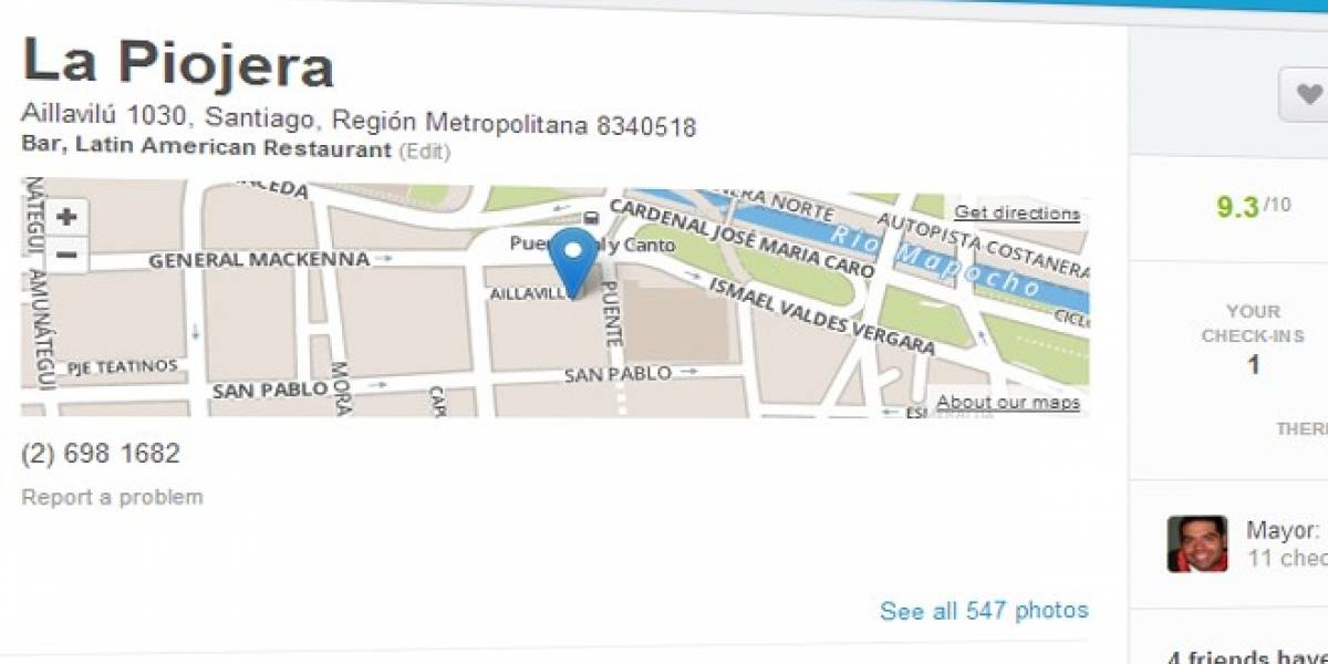 Foursquare actualiza su sistema de rankings y cambia las estrellas por una escala de 1 a 10