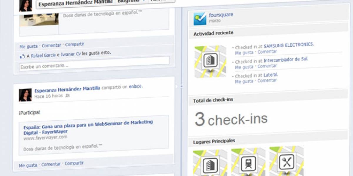 Foursquare se pone guapo para Facebook
