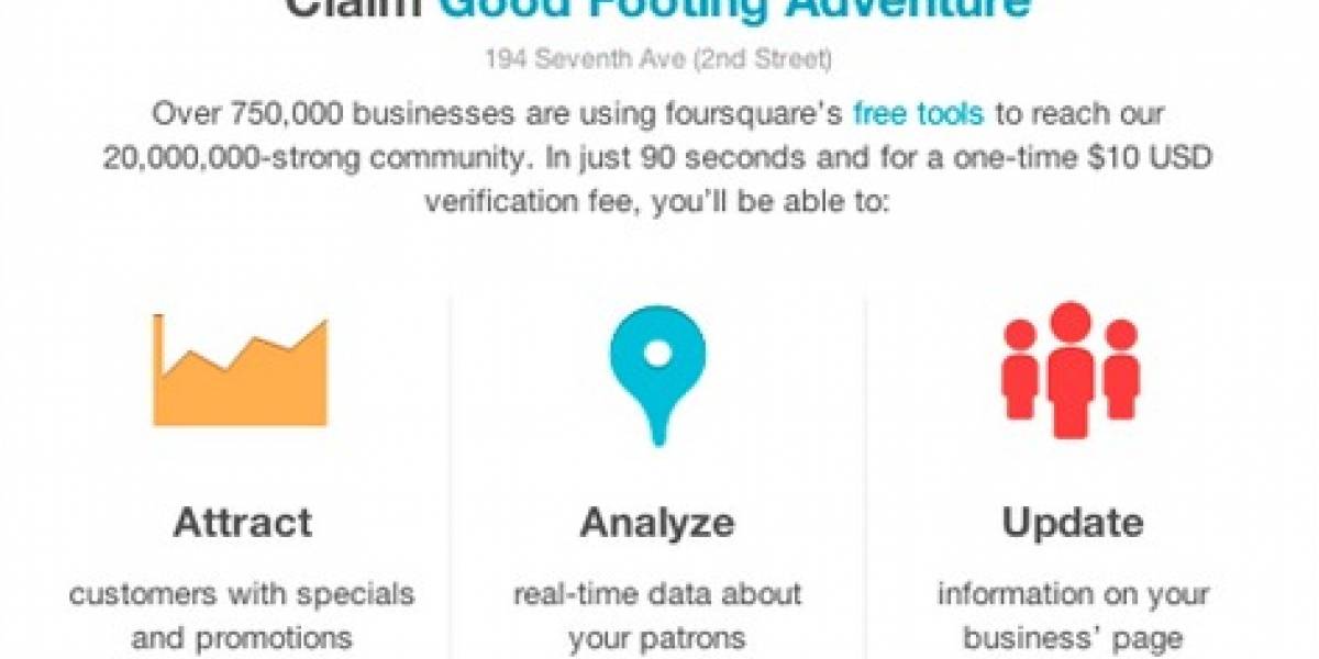 Foursquare ya permite a las empresas de todo el mundo la verificación instantánea de su negocio