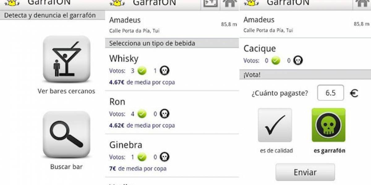 España: Con GarrafON tu Android te dice en qué bar sirven alcohol de mala calidad