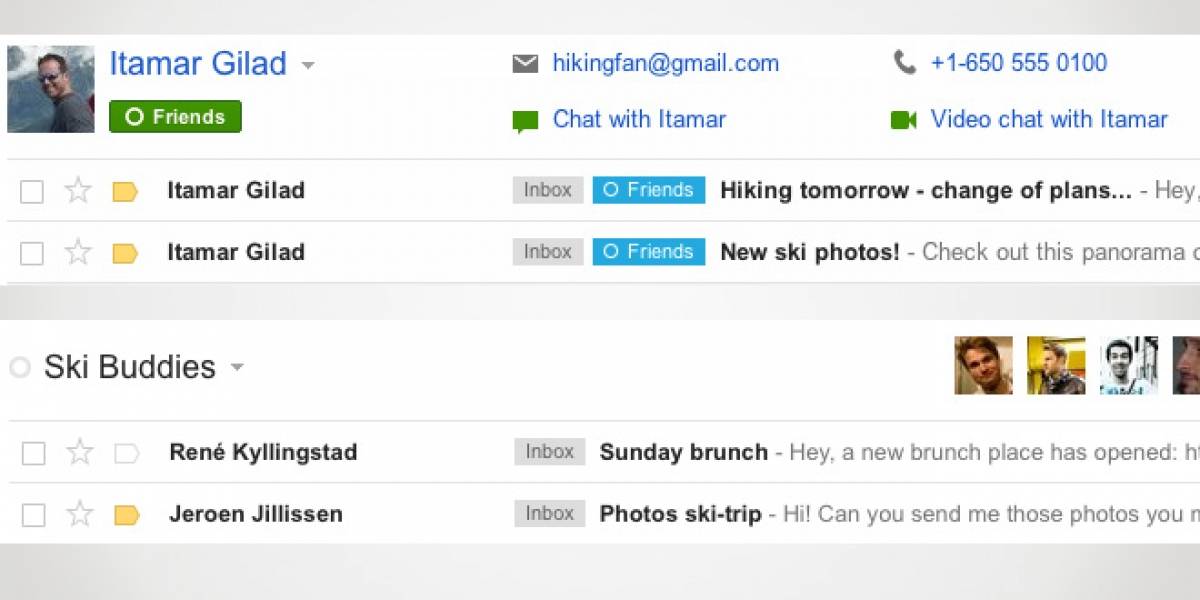 Gmail se integra con Google+ para información de contactos más completa