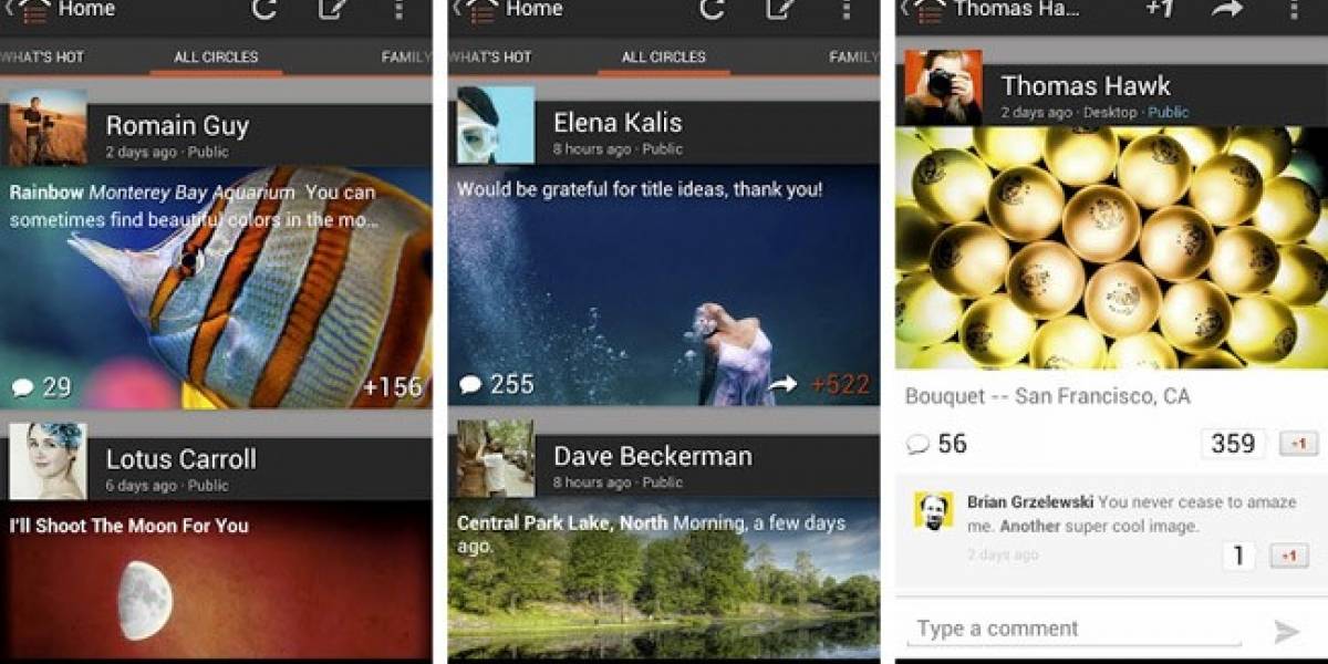 Se actualiza la aplicación de Google+ para Android