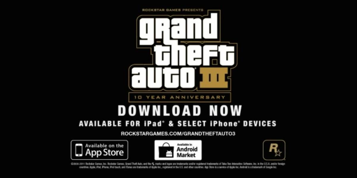 Grand Theft Auto III entra en el ranking de los más vendidos en la App Store y el Android Market