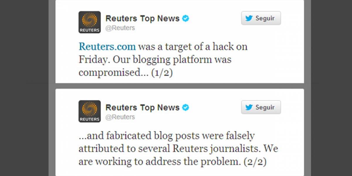 Hackean a Reuters para mostrar mensajes a favor del gobierno sirio