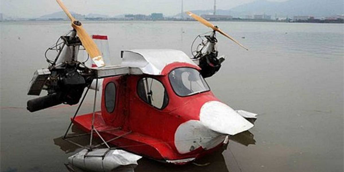 Chino fabricó hidroavión unipersonal instruyéndose sólo con revistas