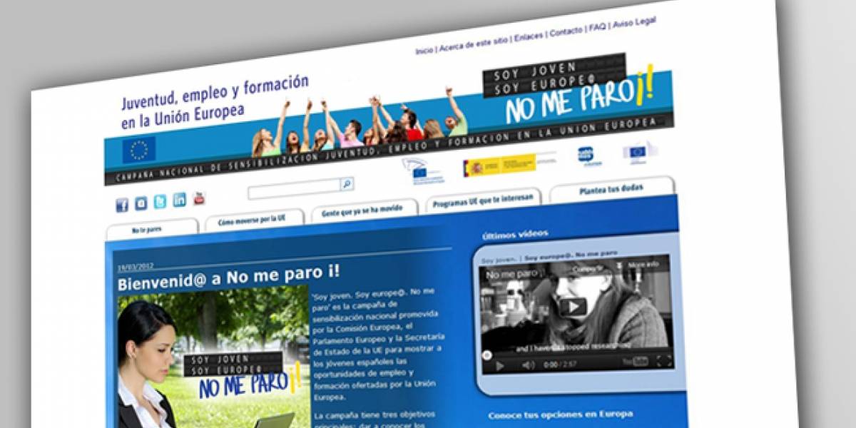 Crean 'nomeparo.eu' para ayudar y motivar a los jóvenes sin empleo en Europa
