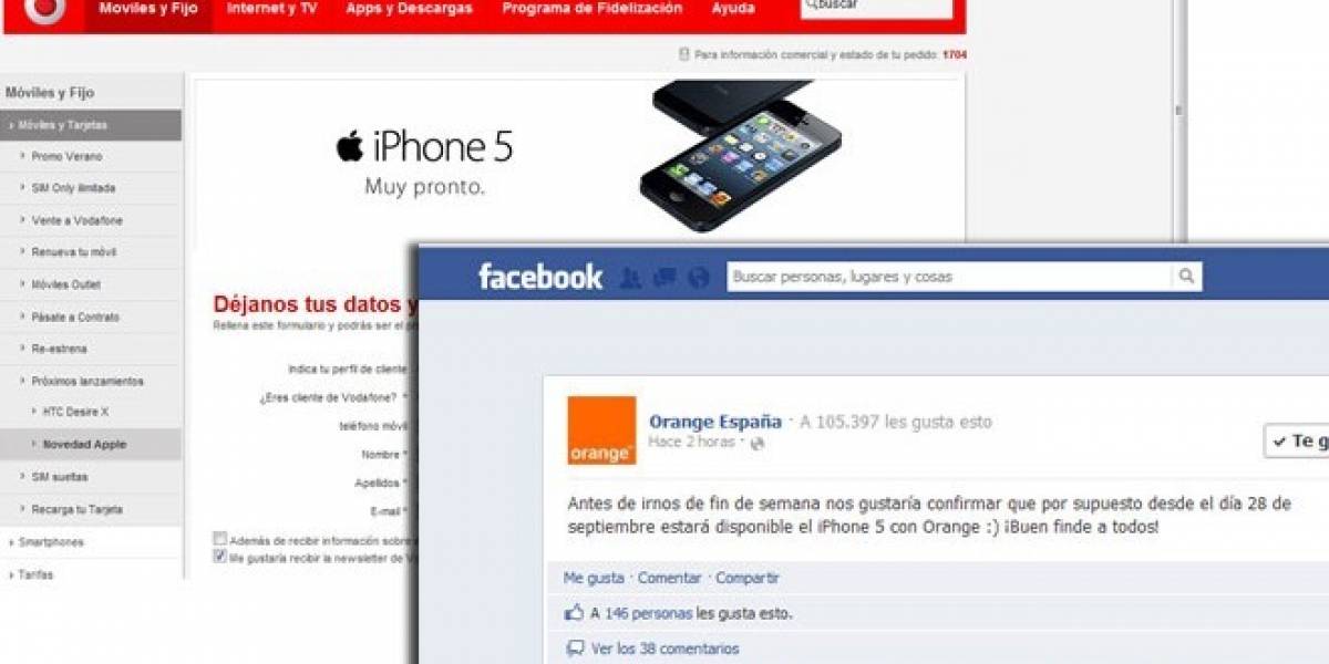 Vodafone y Orange venderán del iPhone 5 en España a partir del 28 de septiembre