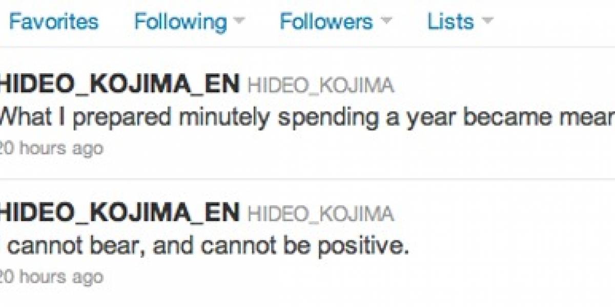 Un Kojima pesimista se desahoga en Twitter ¿se cancela algún proyecto?