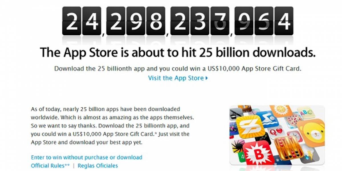 Apple lanza promoción de las 25 mil millones de apps