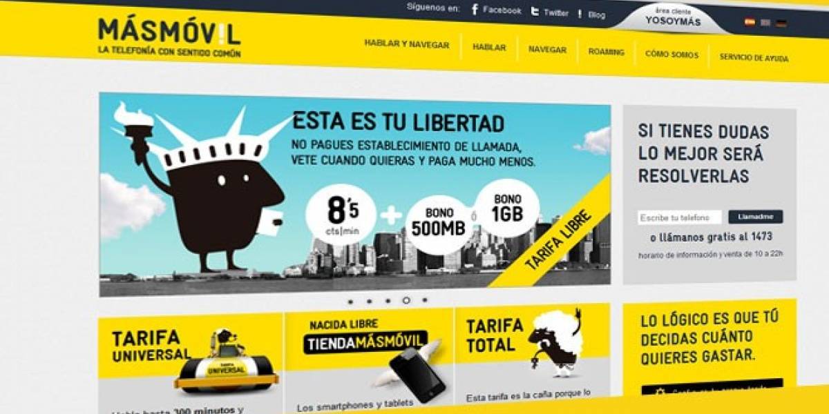 España: Masmóvil lanza tarifa plana con llamadas ilimitadas