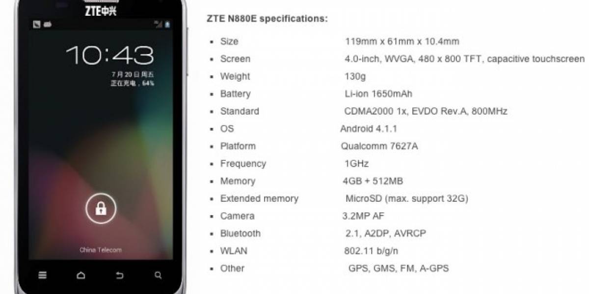 ZTE N880E: El primer smartphone del mundo con Android Jelly Bean de fábrica