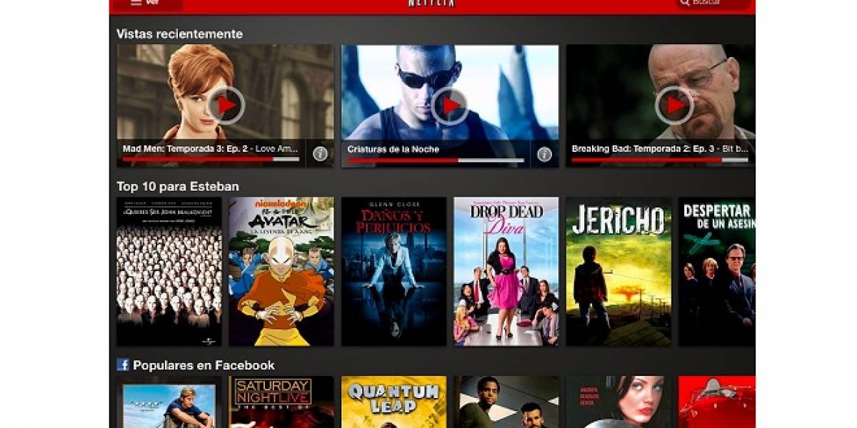 Netflix presenta su nueva interfaz en tablets con Android