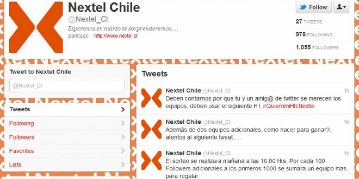 Chile: Falso concurso promete equipos de Nextel en Twitter