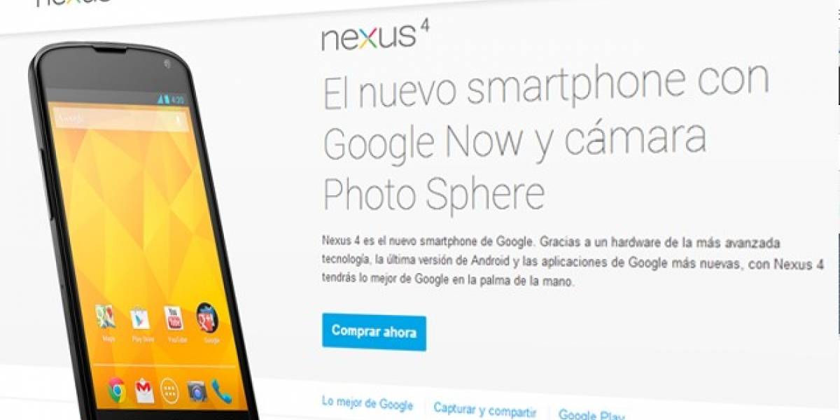 Google Play comienza a vender sus Nexus 4 y Nexus 10 en Europa