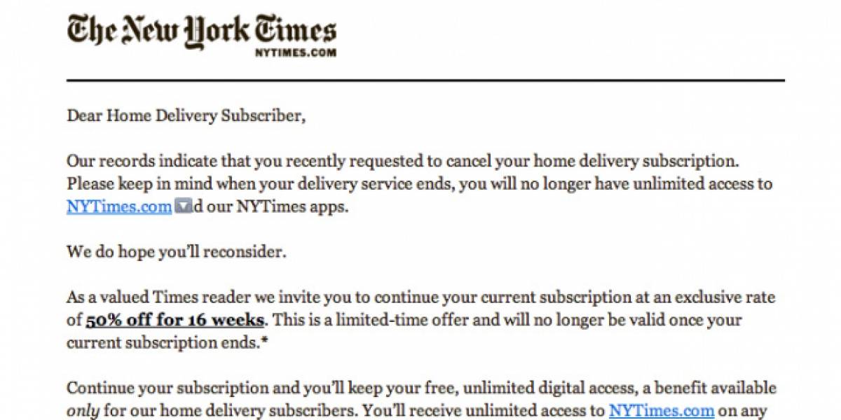 El New York Times enloquece y envía spam a millones de personas