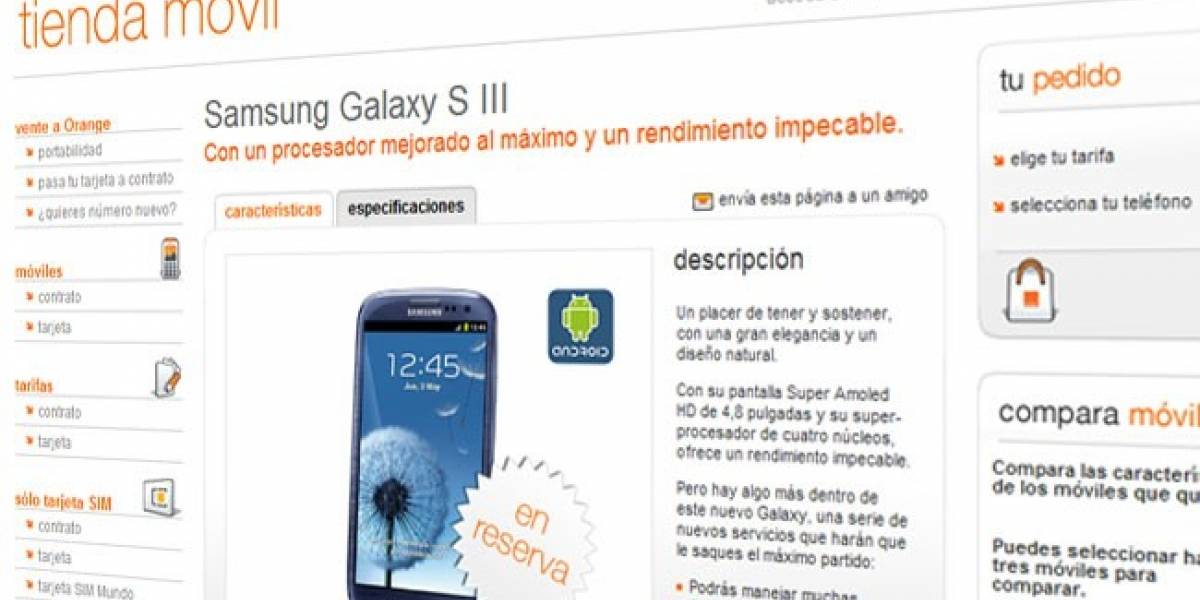España: Orange ofrece el Samsung Galaxy S III