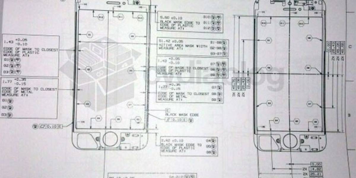 Estos serían los esquemas técnicos del iPhone 5: Confirman el tamaño de la pantalla