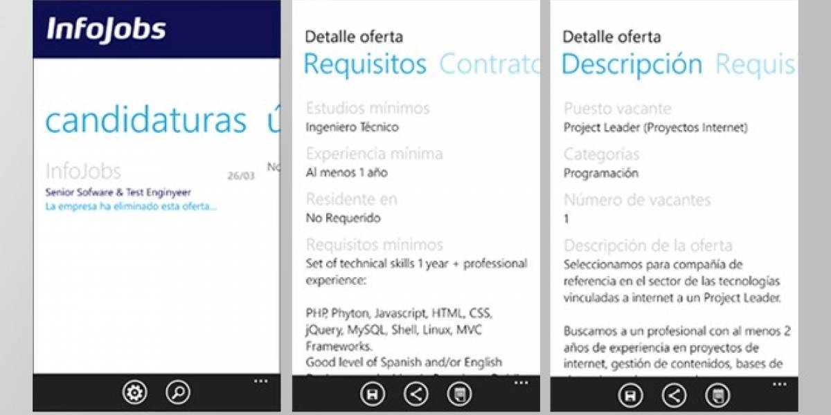 España: Infojobs ya tiene aplicación para Windows Phone