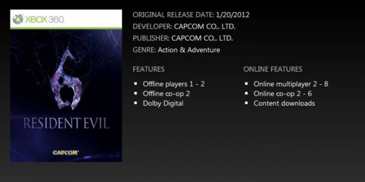 Bazar de Xbox Live adelanta más detalles de Resident Evil 6