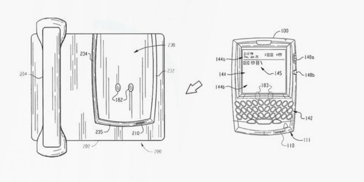 RIM patenta un dock con forma de teléfono de escritorio para tu BlackBerry