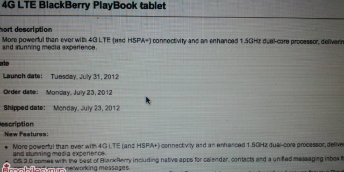 El PlayBook 4G podría estar más cerca de lo que pensábamos