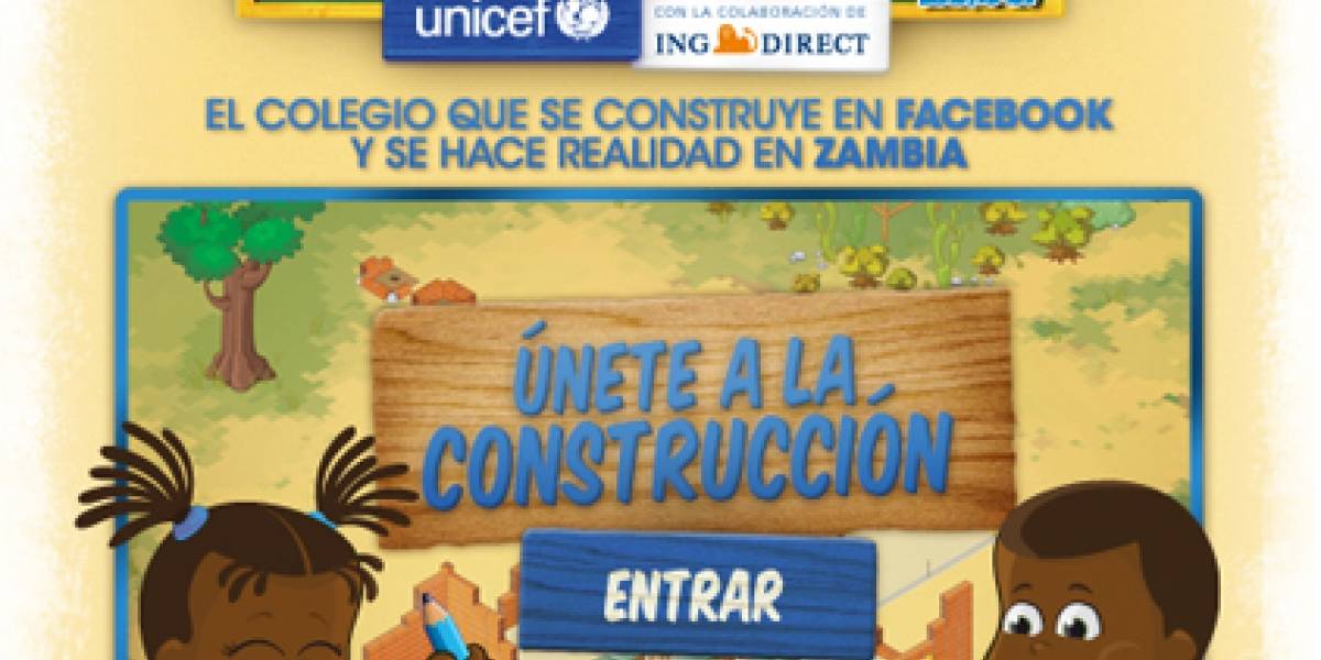 UNICEF España construirá una escuela con dinero recaudado en juego de Facebook
