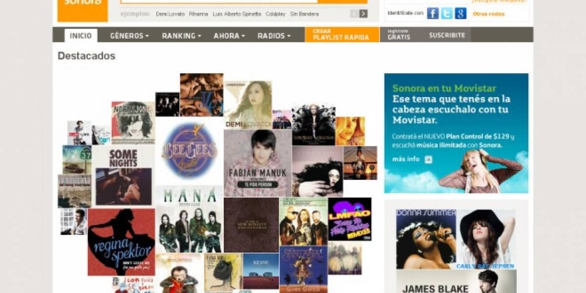 Argentina: Movistar y Sonora lanzan servicio ilimitado de música por US$8 mensuales