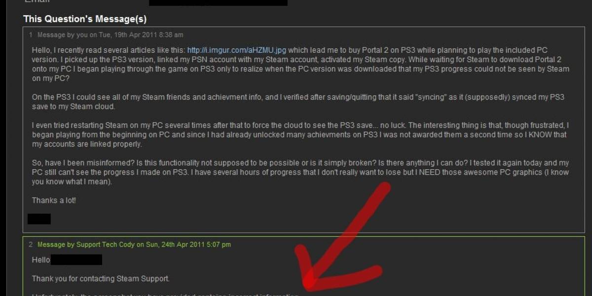 Portal 2 no comparte saves entre las versiones de PS3 y PC