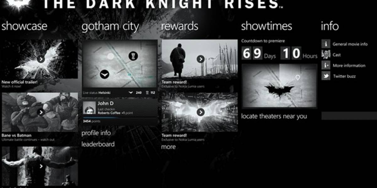 El Caballero Oscuro, nueva aplicación solo para los Nokia Lumia