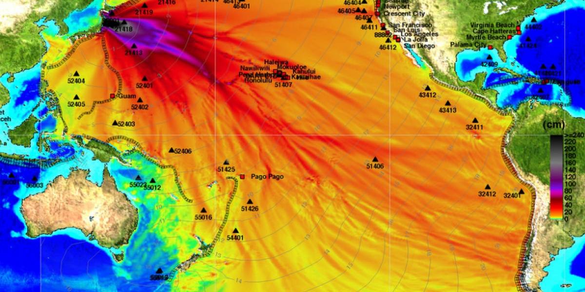 Así se mueve el océano después del terremoto en Japón