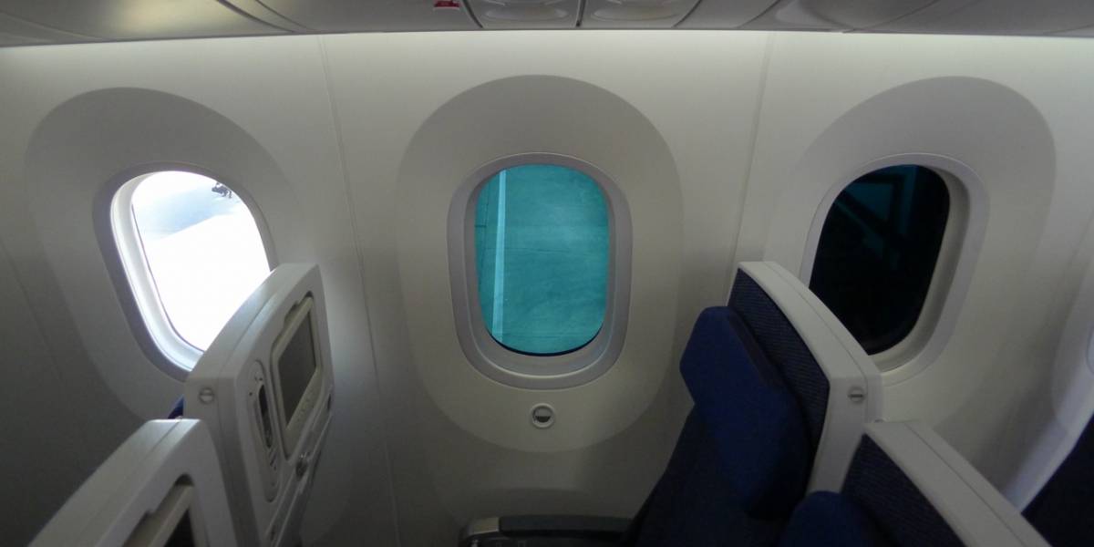 El Boeing 787 Dreamliner tiene ventanas que se apagan
