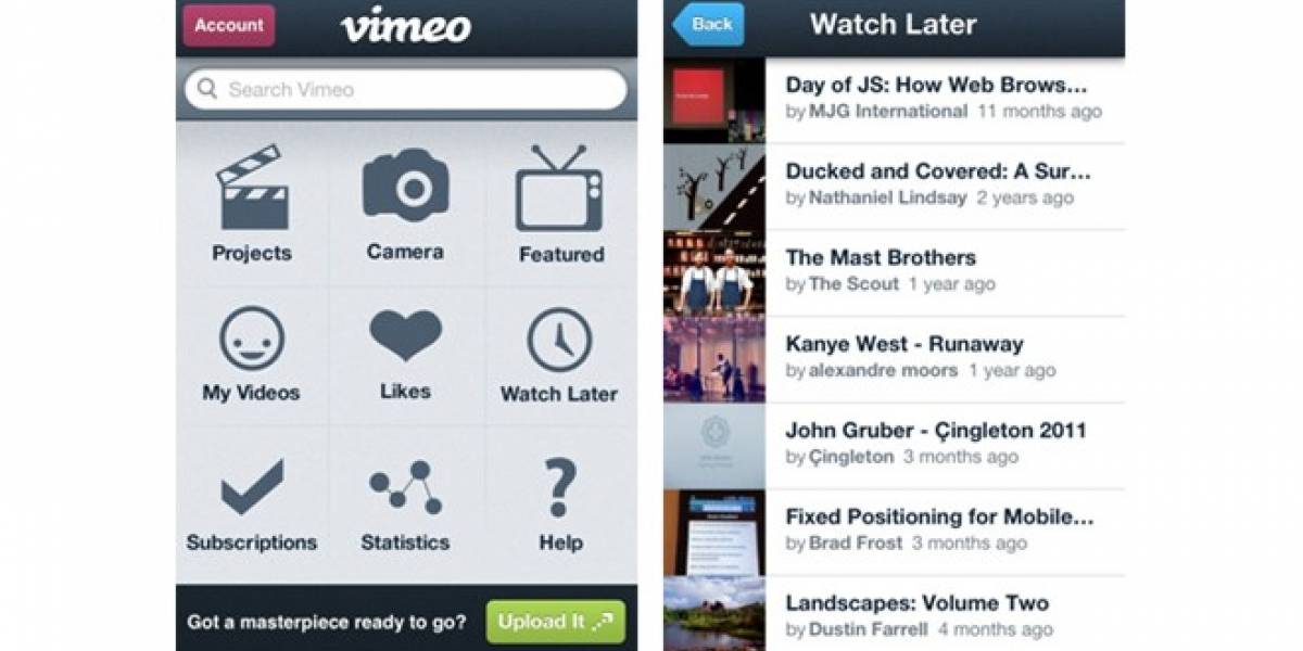 MWC12: Vimeo lanza nueva app para iOS