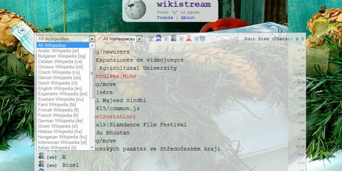 Así se edita la Wikipedia en tiempo real
