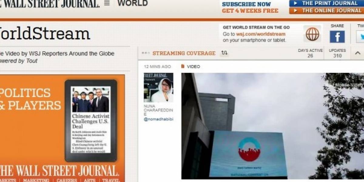 El diario Wall Street Journal lanza plataforma de videos grabados con smartphones