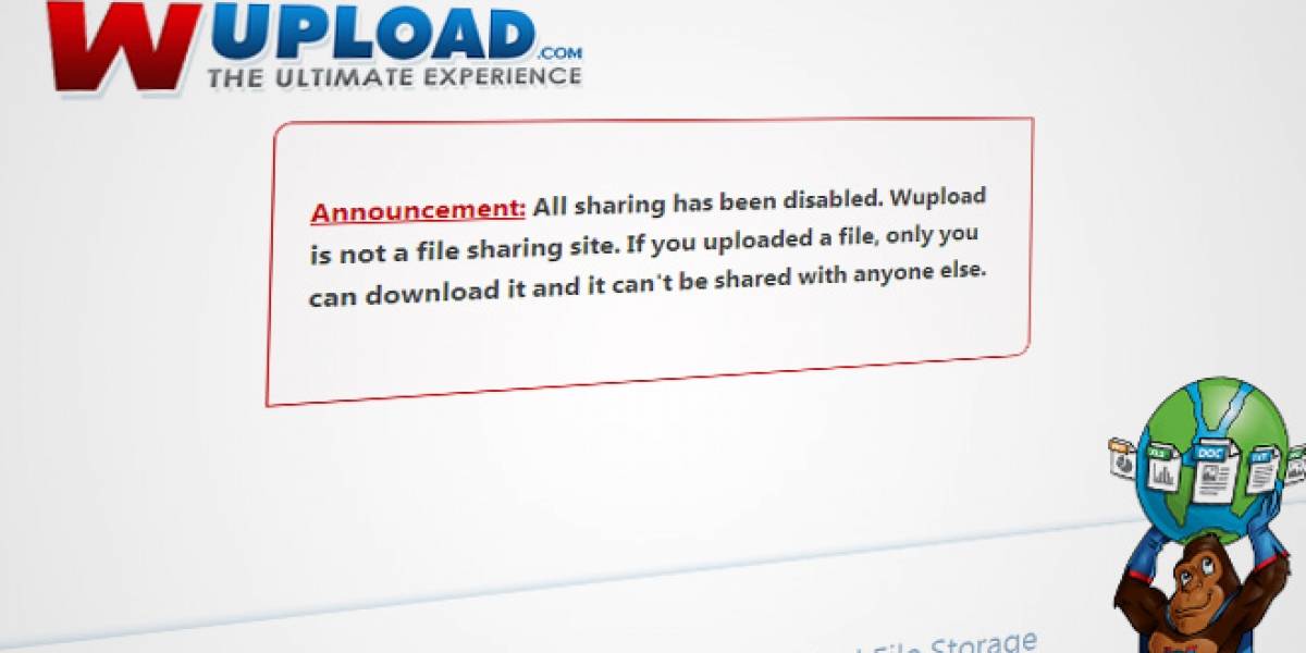 Wupload y FileServe ya no permiten compartir archivos