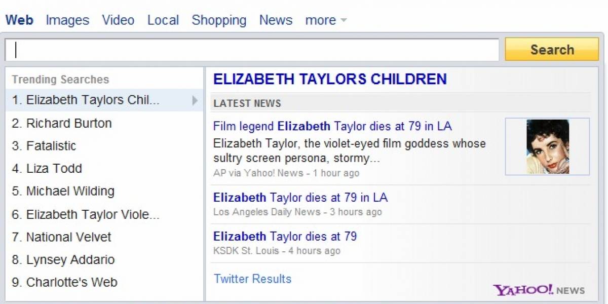 Yahoo quiere volver a ser popular y lanza búsquedas instantáneas