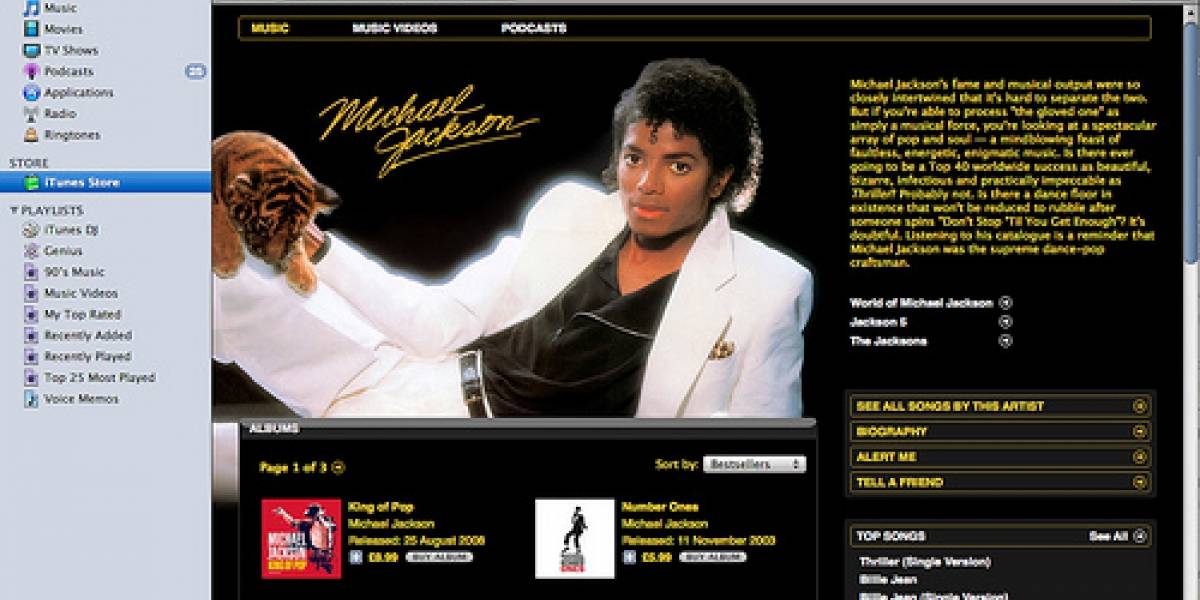 Michael Jackson vende 1 millón de descargas en una semana
