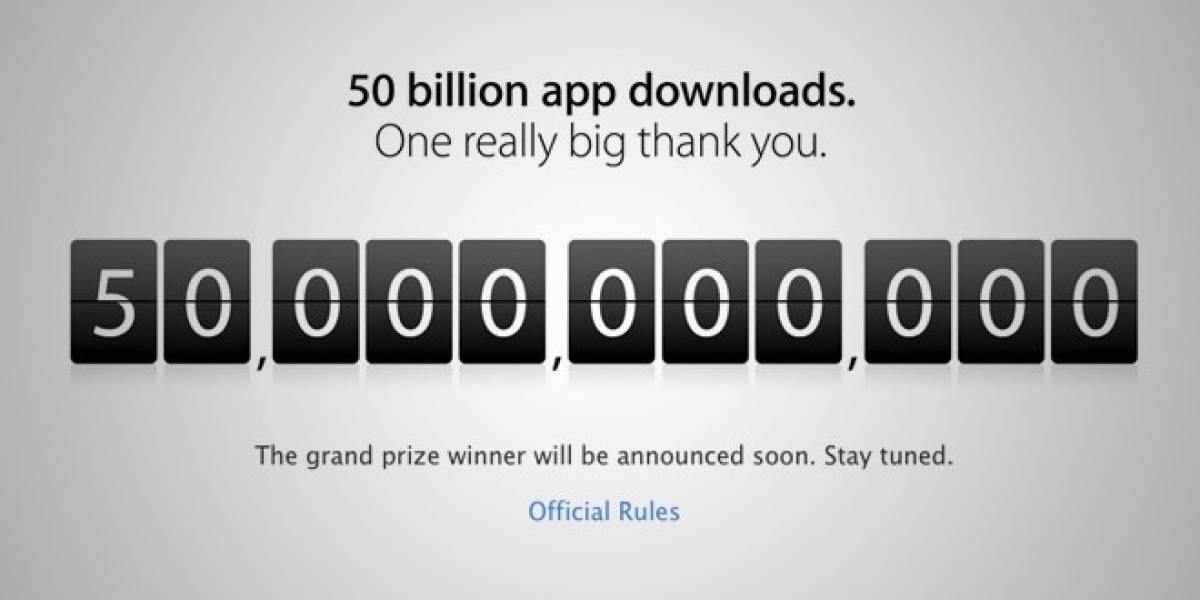 Apple consigue llegar a las 50.000 millones de descargas en la App Store