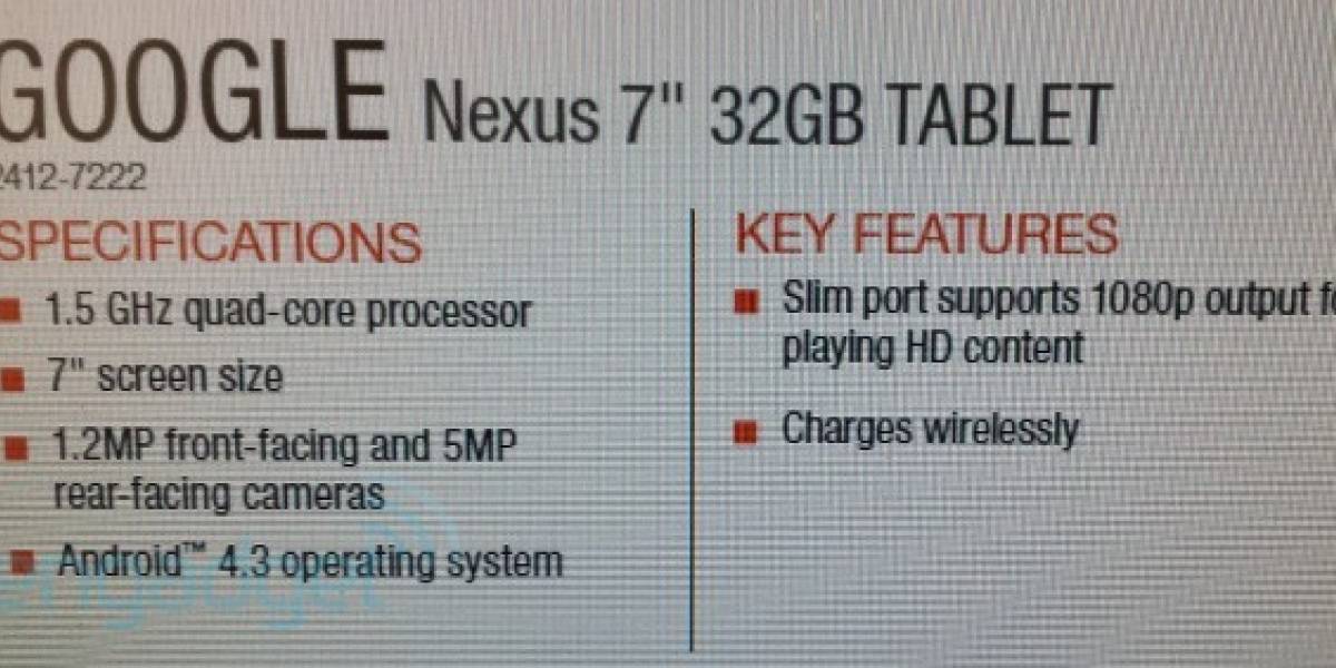 El nuevo Nexus 7 vuelve a filtrarse antes de su lanzamiento