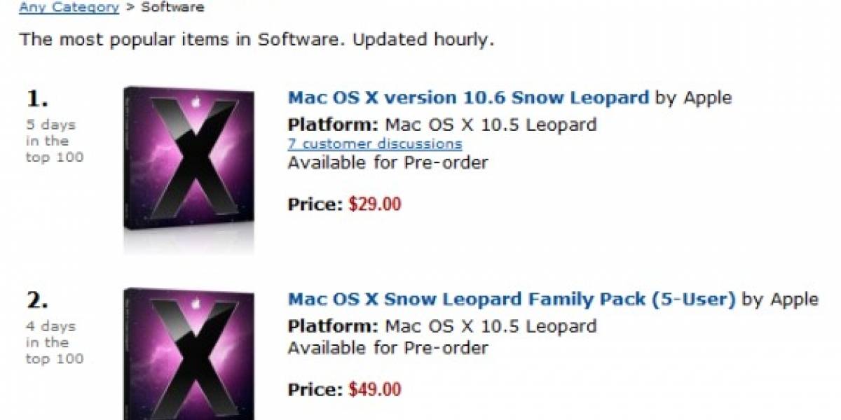 Pre-venta de Apple Snow Leopard OS X 10.6 ya es un éxito
