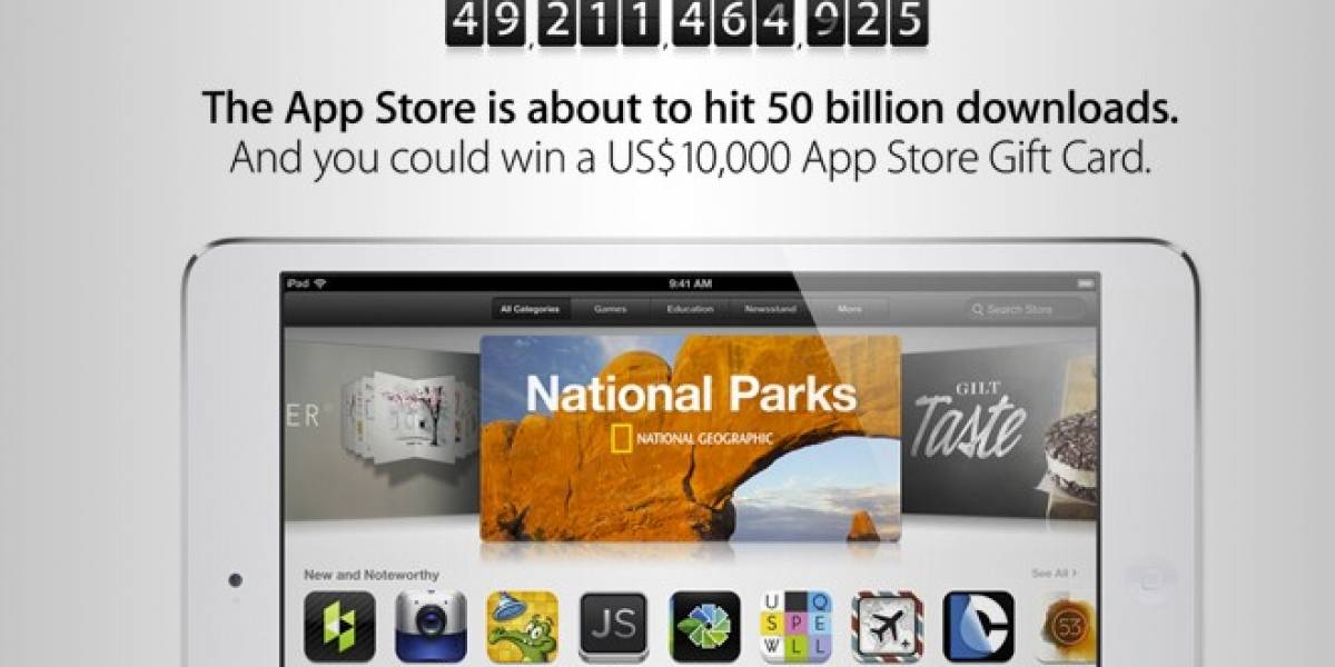 Apple regalará USD$10.000 a quien descargue la aplicación número 50.000.000.000