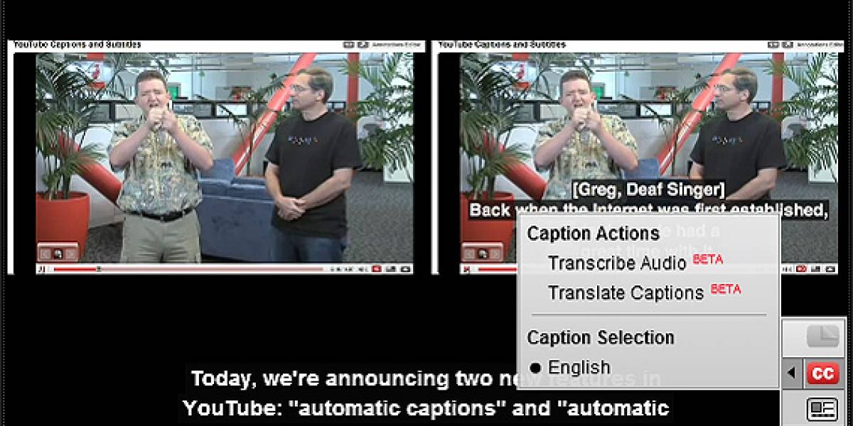 Youtube incorpora transcripciones automáticas del audio