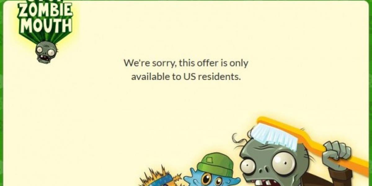 Plantas versus Zombies gratis sólo si vives en EE.UU.