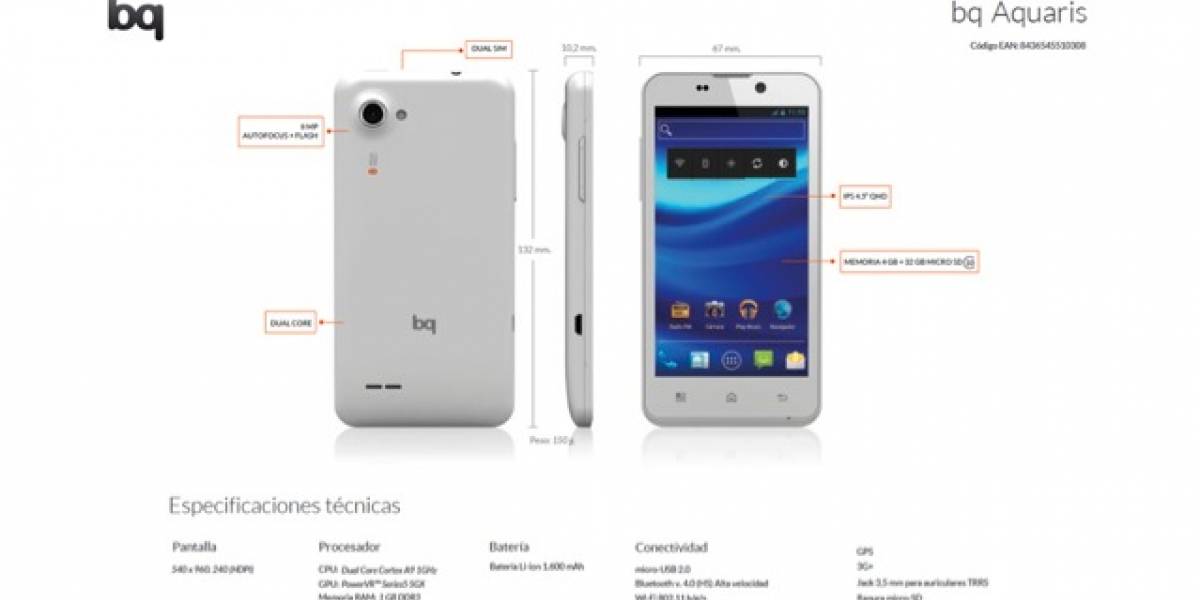 Bq lanza Aquarius, su primer smartphone con Android