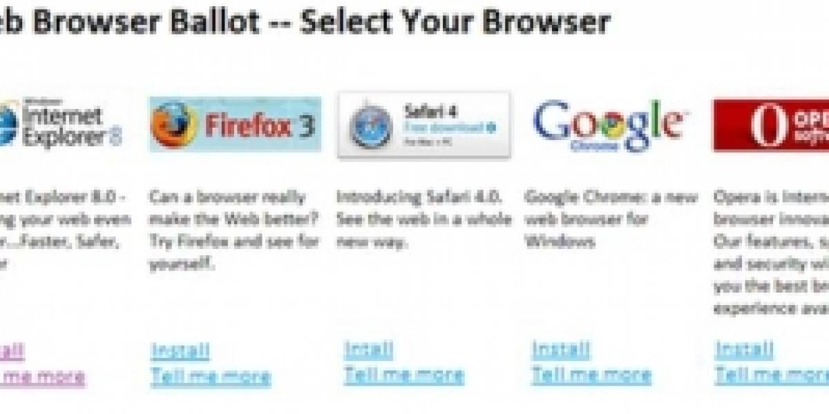 En Europa Windows Vista y XP también permitirán elegir el navegador