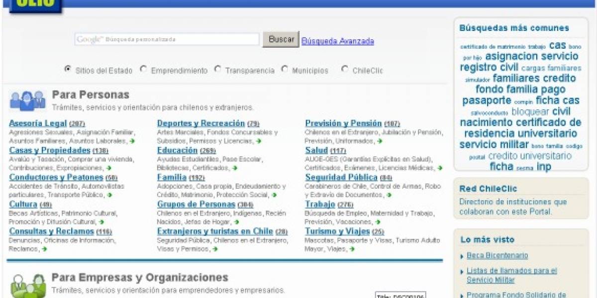 ChileClic: La guía de servicios del Estado potenciada por Google