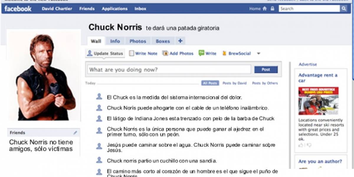 Chuck Norris puede ver tu perfil de Facebook