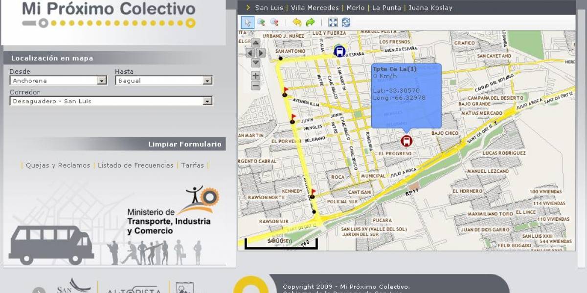 Argentina: Sistema de seguimiento de transporte público por geolocalización