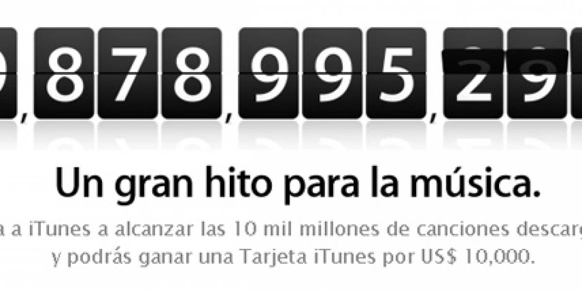Apple regalará una Tarjeta iTunes de USD$10,000 a la descarga 10 mil millones